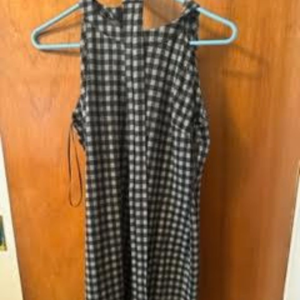 ee:some black & whete checked belted dress